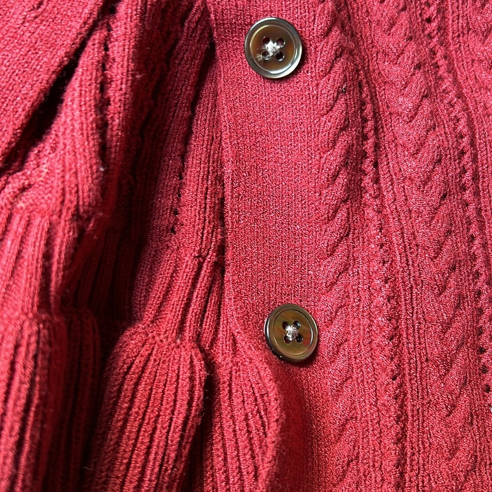 Carlisle Beauty Burgundy Cardigan Sweater set with Shell - Picture 15 of 16